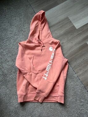 Carhartt Women's Coral Pink Hooded Sweatshirt
